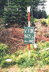 První kandidát na vrchol Toku - triangulační bod ...